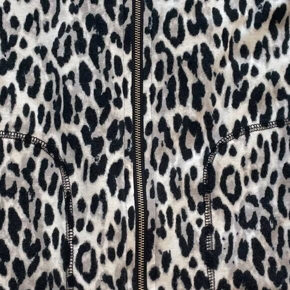 Chico's Weekend Lightweight Cotton Blend Animal Print Black White Zip Up Vest L - Picture 4 of 14